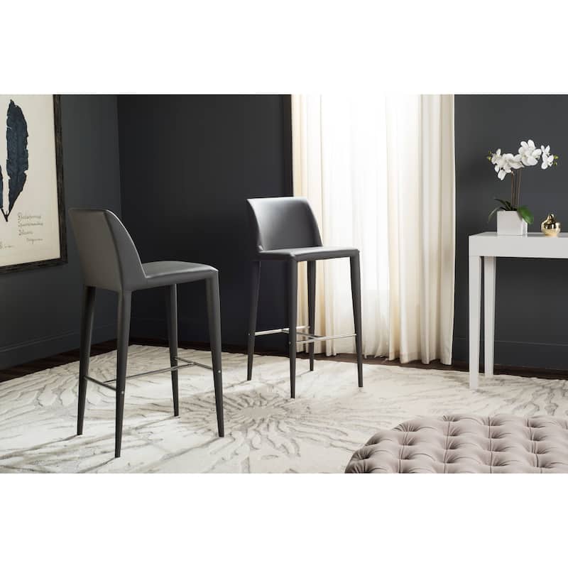 SAFAVIEH Home Garretson Bar Stool - 17"W x 22"D x 40"H - Grey