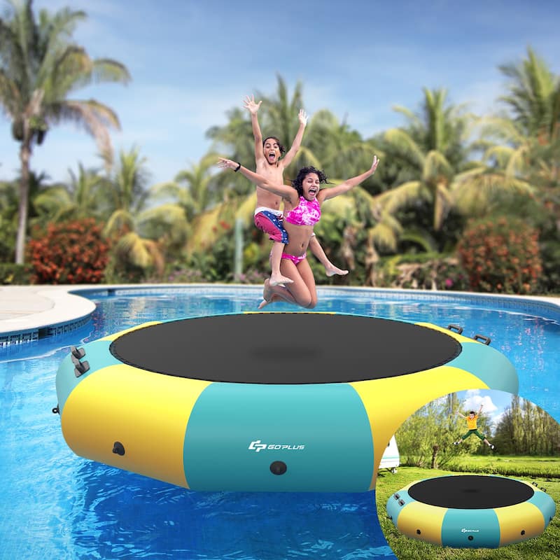 Goplus 15FT Inflatable Water Bouncer Splash Padded Water Trampoline - See Details