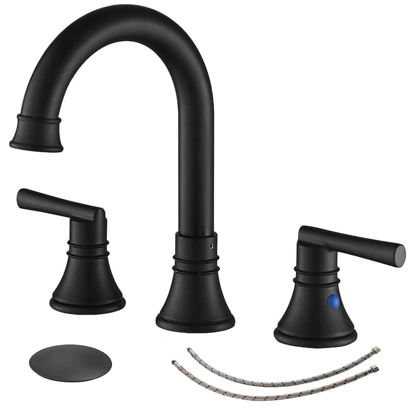 Modern 2-Handle Bathroom Faucet with Pop Up Drain Stopper
