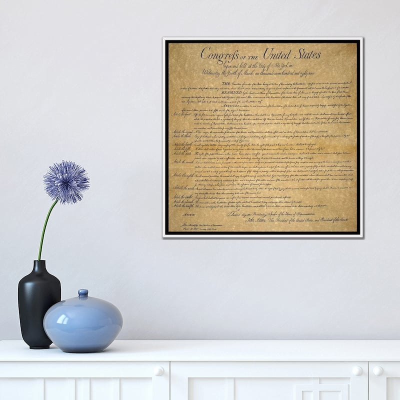 iCanvas "The Bill Of Rights, 1789" by Unknown Framed Canvas Print
