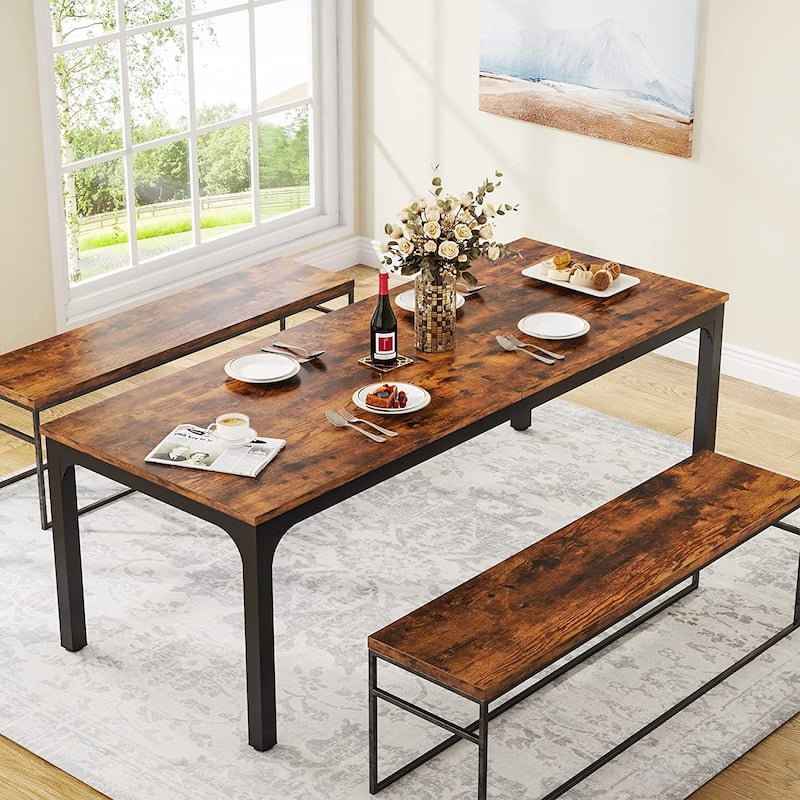 Dining Table for 6-8 Person, 78 inch Long Rectangular Kitchen Dining Table for Living Room
