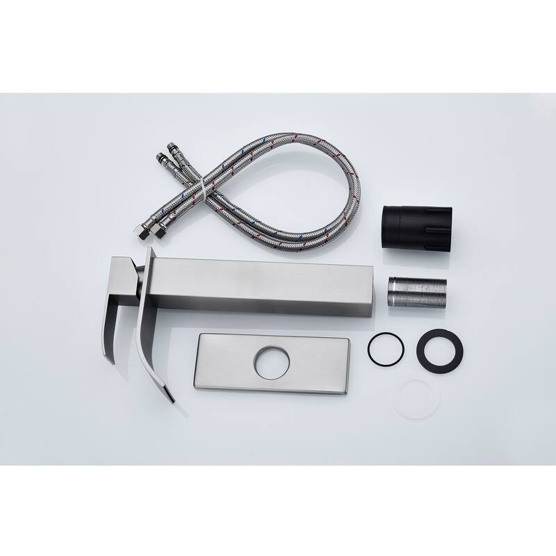 Single Handle Waterfall Bathroom Sink Faucet with Adjustable Water Flow and Temperature, Corrosion and Rust Resistant