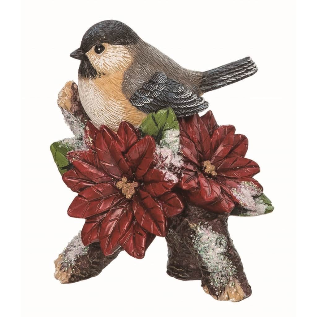 Transpac Resin Multicolored Christmas Snowy Branch Oriole Figurine