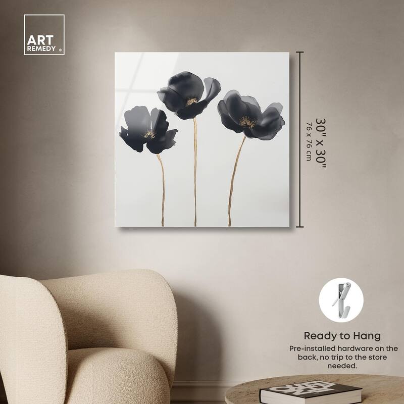 Nocturnal Flowers II Acrylic by Art Remedy, Ready to Hang