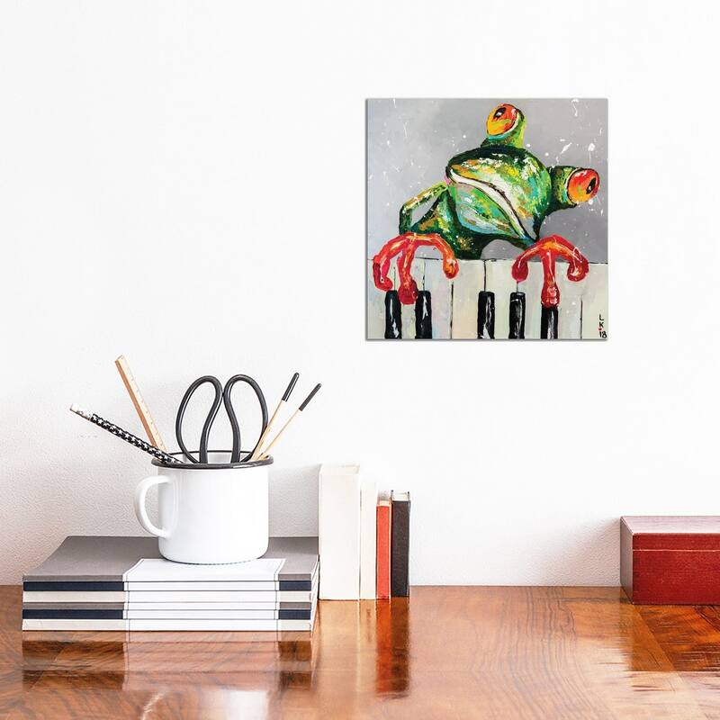 iCanvas "I'm Only The Piano Player" by KuptsovaArt Canvas Print - 12x12x1.5