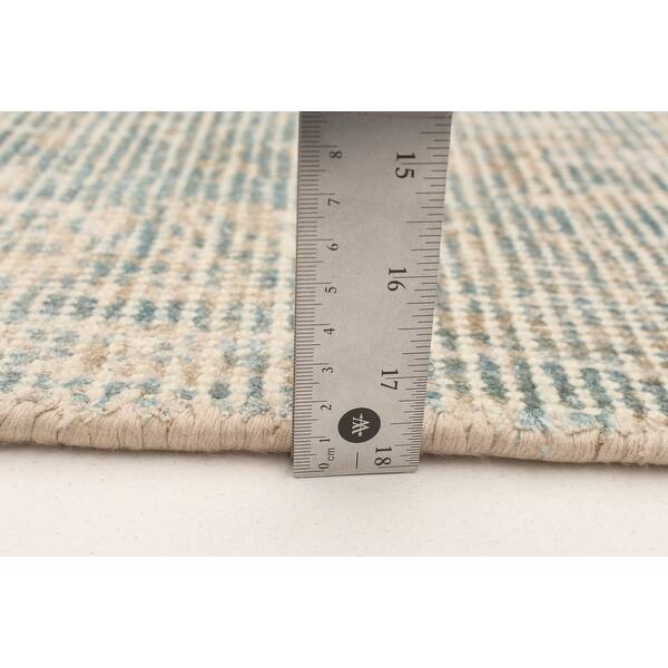 ECARPETGALLERY Hand Loomed Galleria Turquoise Viscose, Wool Rug 5'1 x