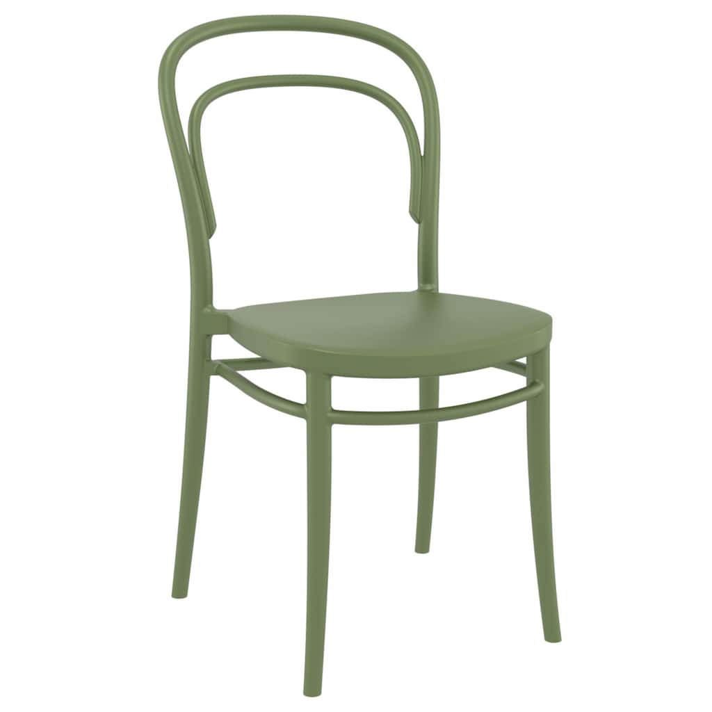 33.5" Olive Green Patio Armless Stackable Dining Chair