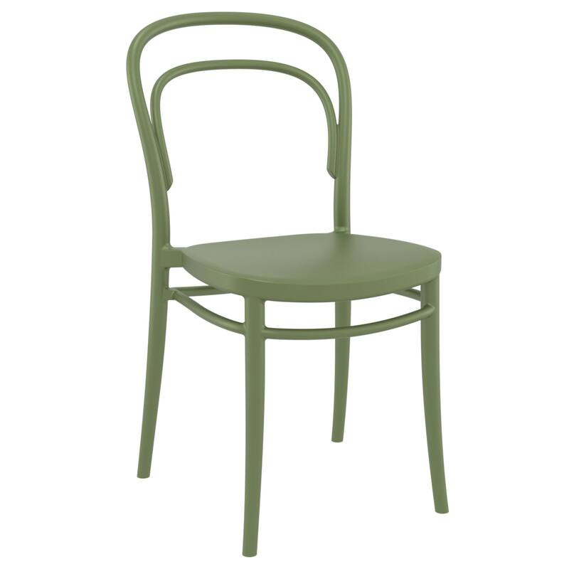 33.5" Olive Green Patio Armless Stackable Dining Chair