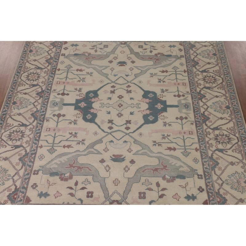 Oushak Oriental Area Rug Handmade Floral Wool Carpet - 9'0" x 11'9"