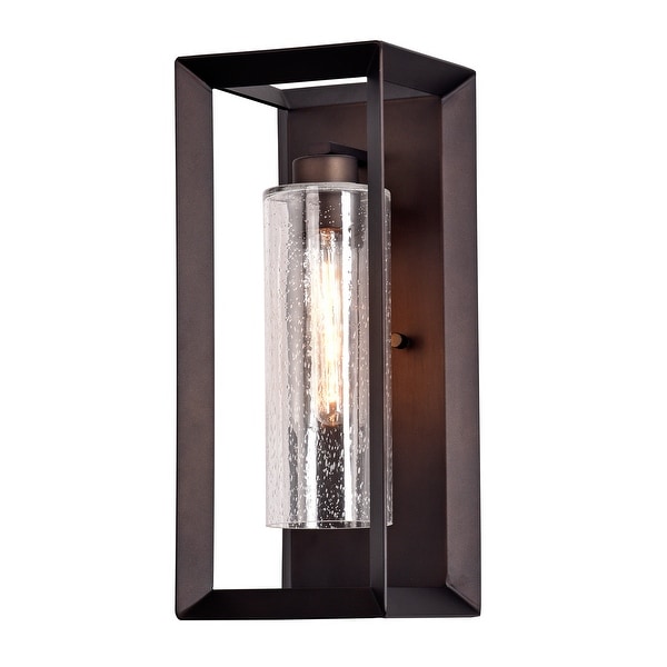 Dark Bronze Finish Outdoor Wall Light with Clear Seeded Glass - Dark Bronze. Opens flyout.