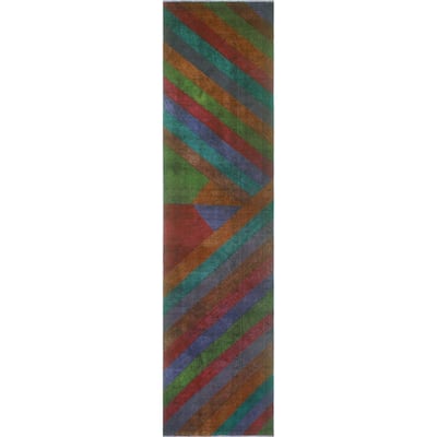 Vintage Overdyed Yelitza Purple/Charcoal Runner - 3'0" x 12'7"