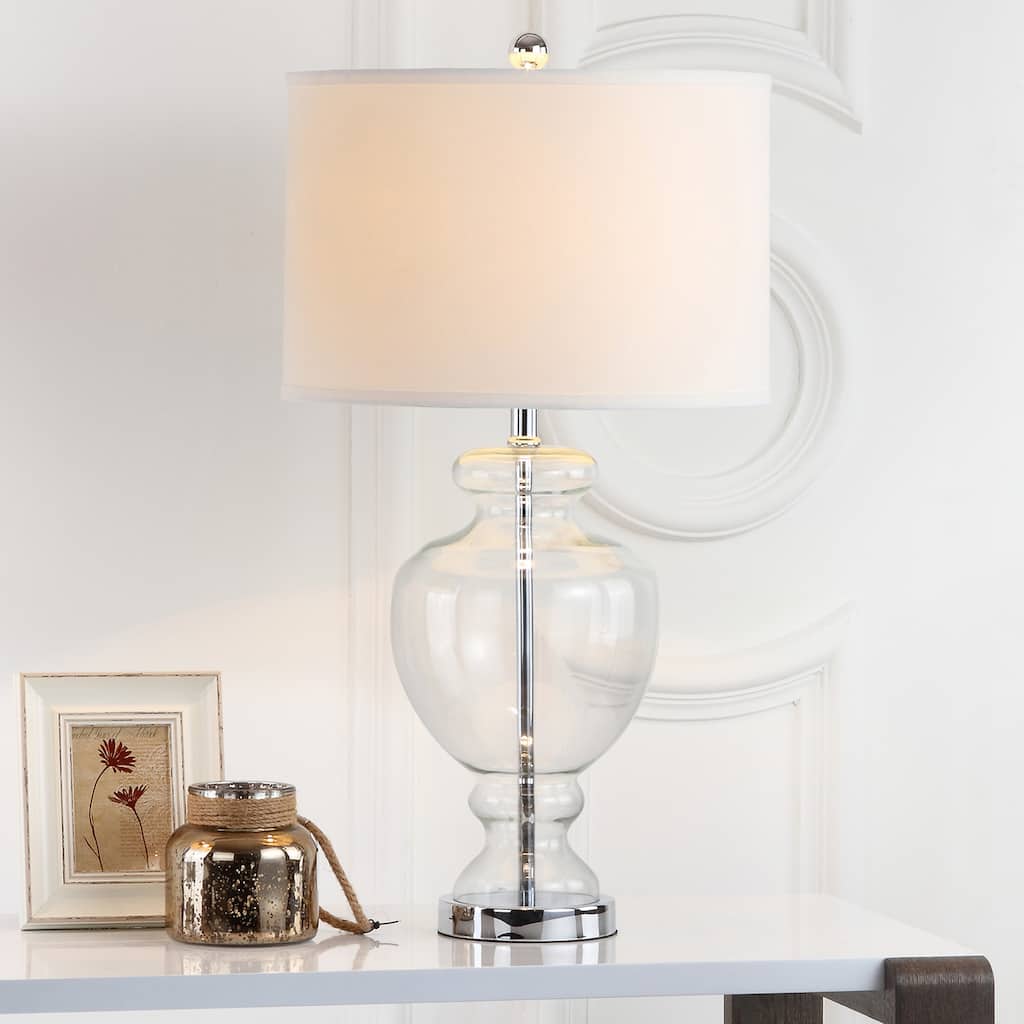 SAFAVIEH Lighting Montana 28 Inch Turquoise Glass Table Lamp (Set of 2)