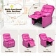 preview thumbnail 37 of 38, Gymax Kids Youth Recliner Chair Velvet Fabric w/Cup Holder & Side
