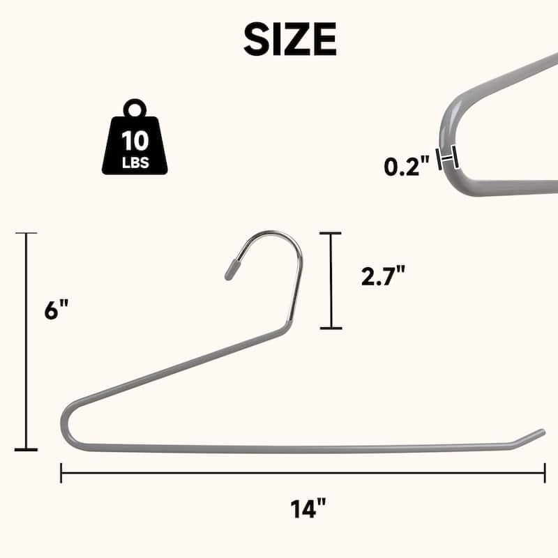 BP4U Open-Ended Metal Pants Hangers, Steel Towel & Scarf Hangers for Jeans, Trousers, Dresses & Bath Towels