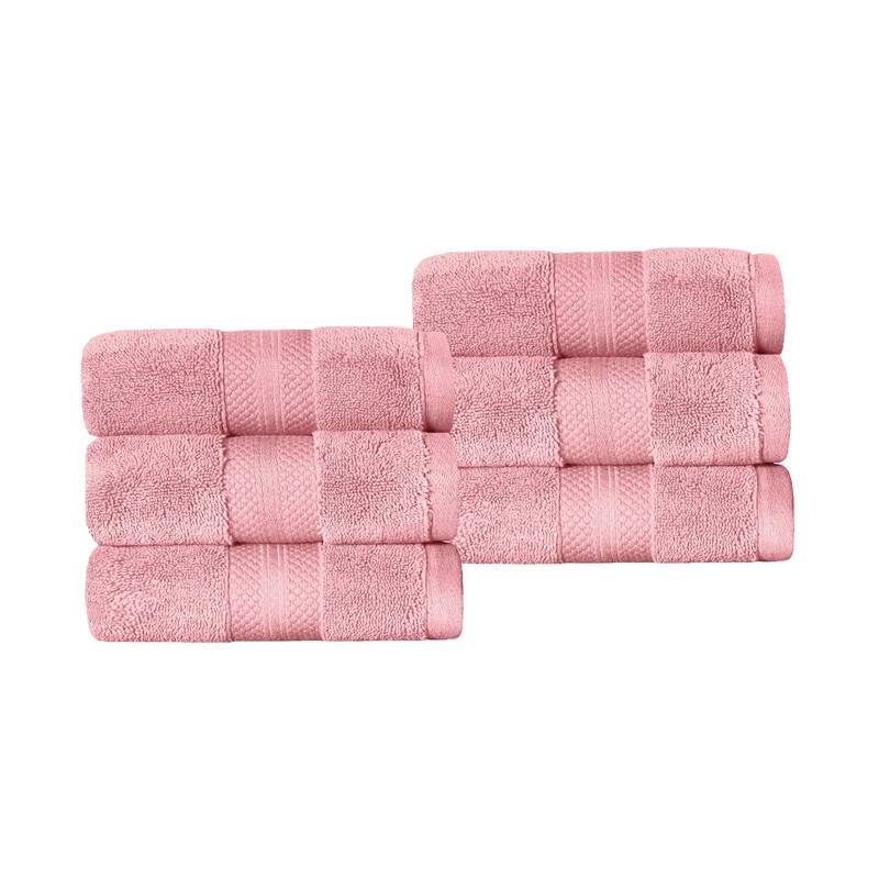Superior Turkish Cotton Solid Heavyweight Hand Towel Set of 6