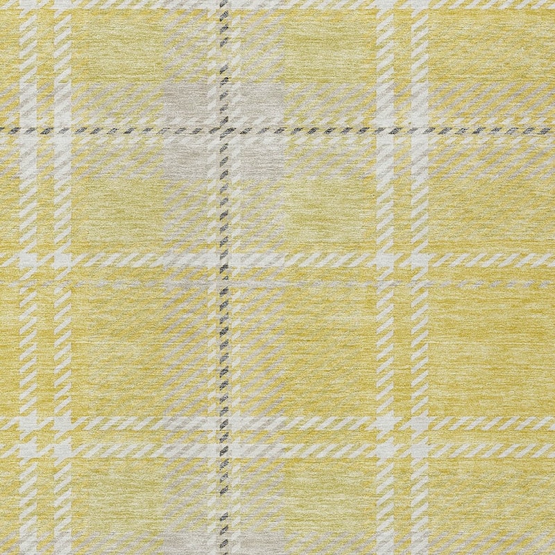 HomeRoots Plaid Transitional Rectangle Outdoor Rug