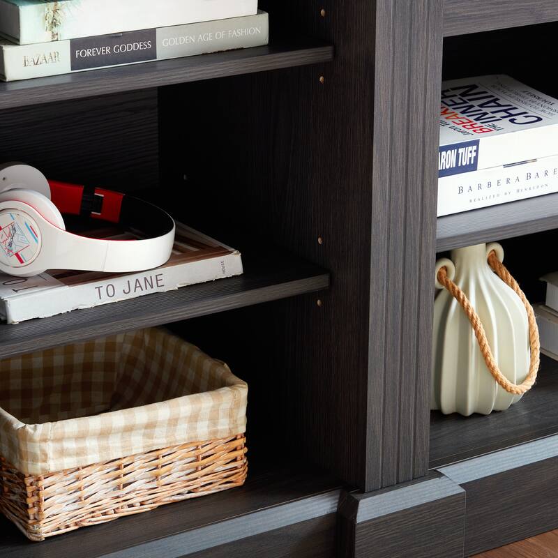Media Console Table with Large Storage Cabinet