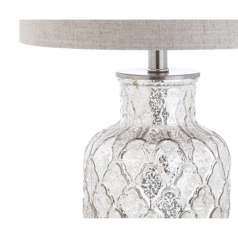 Artichoke 24.5" LED Glass Table Lamp, Mercury Silver (Set of 2) by JONATHAN Y