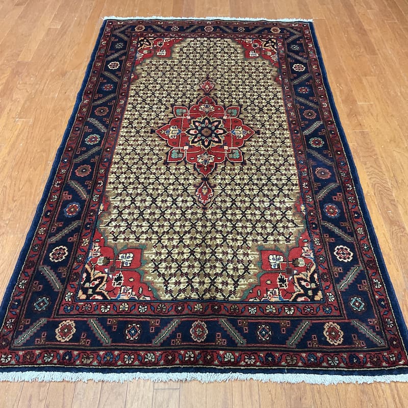 HERAT ORIENTAL Handmade Hamadan Wool Rug - 4'4" x 7'10"