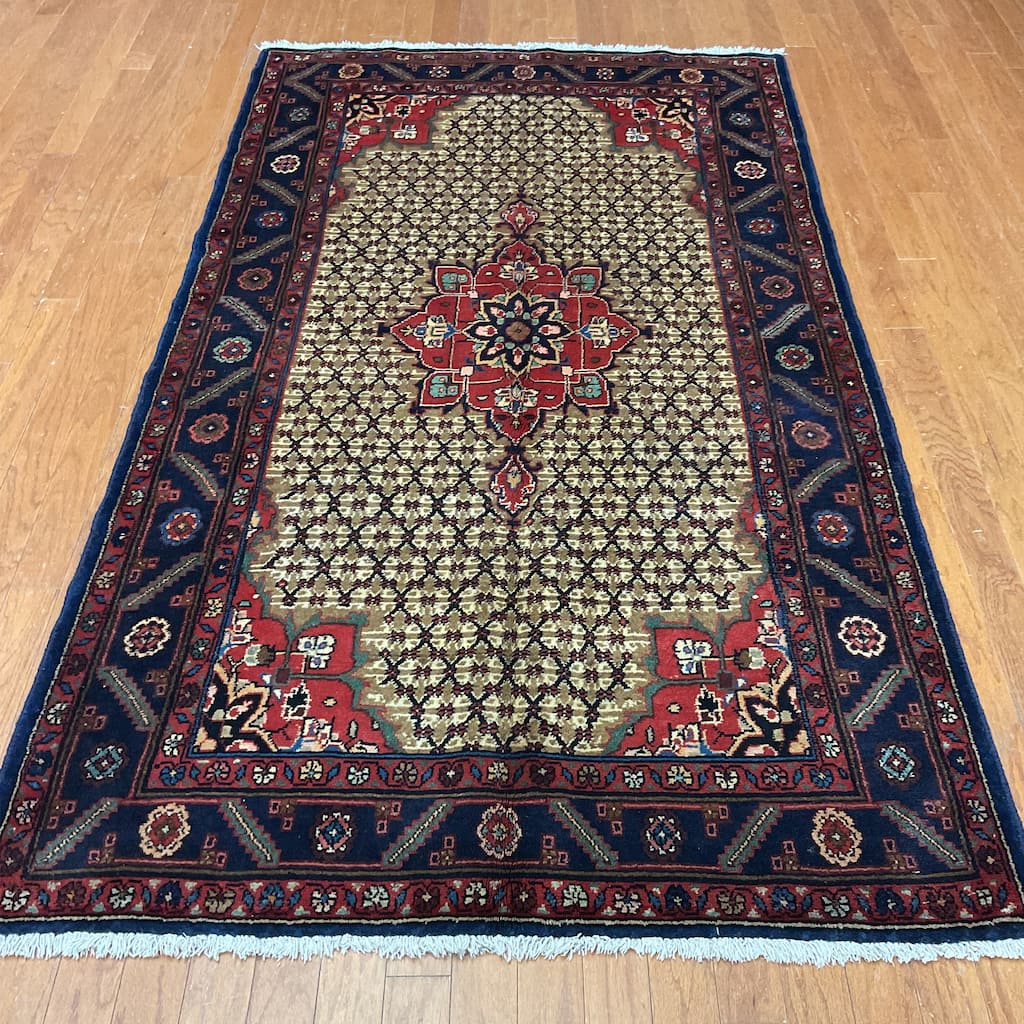 HERAT ORIENTAL Handmade Hamadan Wool Rug - 4'4" x 7'10"