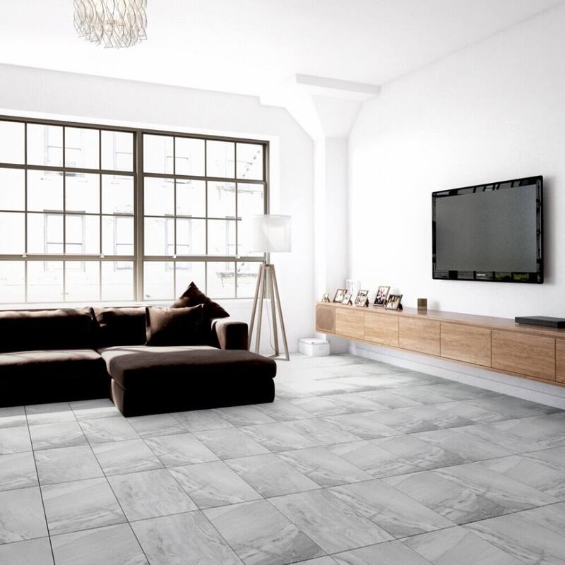 Sierra 12x24 White Matte Porcelain Tile - Floor, Wall - Large Format - Case of 8 (15.49 Sq. ft.) - White