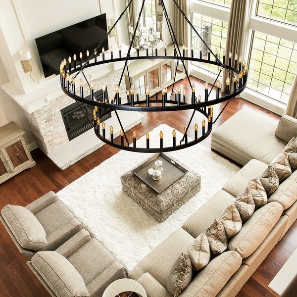 Extra Large Wagon Wheel Chandelier High Ceiling Farmhouse Chandeliers On Sale Bed Bath Beyond 40731623
