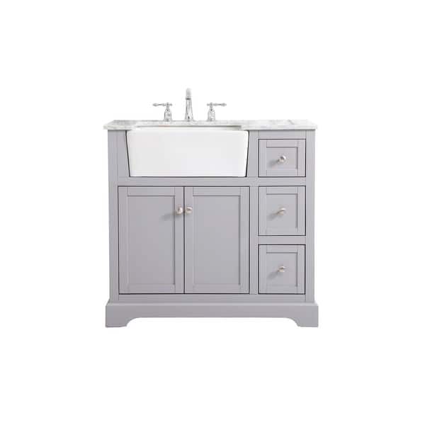 slide 1 of 1, Elegant Lighting VF60236 Franklin 36" Free Standing Single Basin Grey - Painted