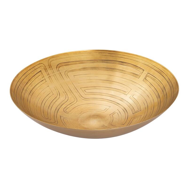 Elk Home Maze Antique Brass Metal 19 Inch Wide Bowl
