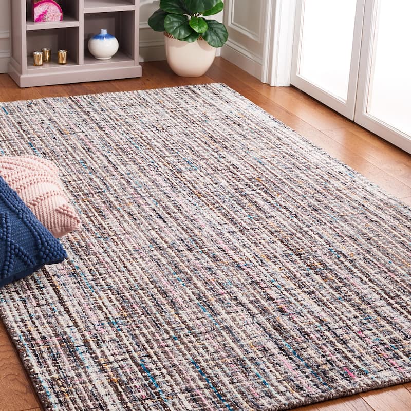 SAFAVIEH Handmade Abstract Levica Modern Wool Rug - 9' x 12' - Grey/Brown