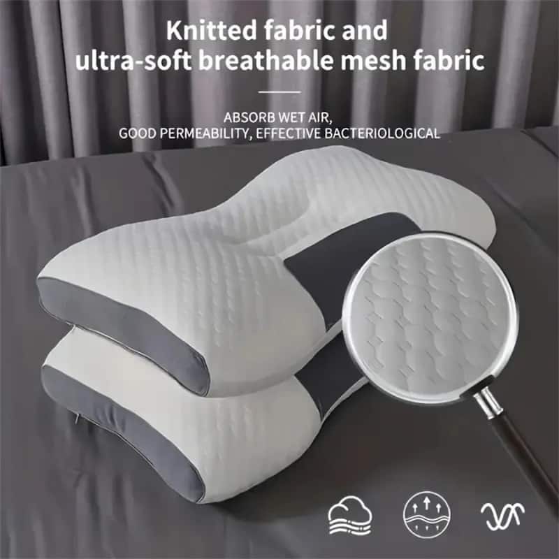 Ergonomic Cervical Neck Pillows Set of 2, Orthopedic Contour Support with Washable Covers