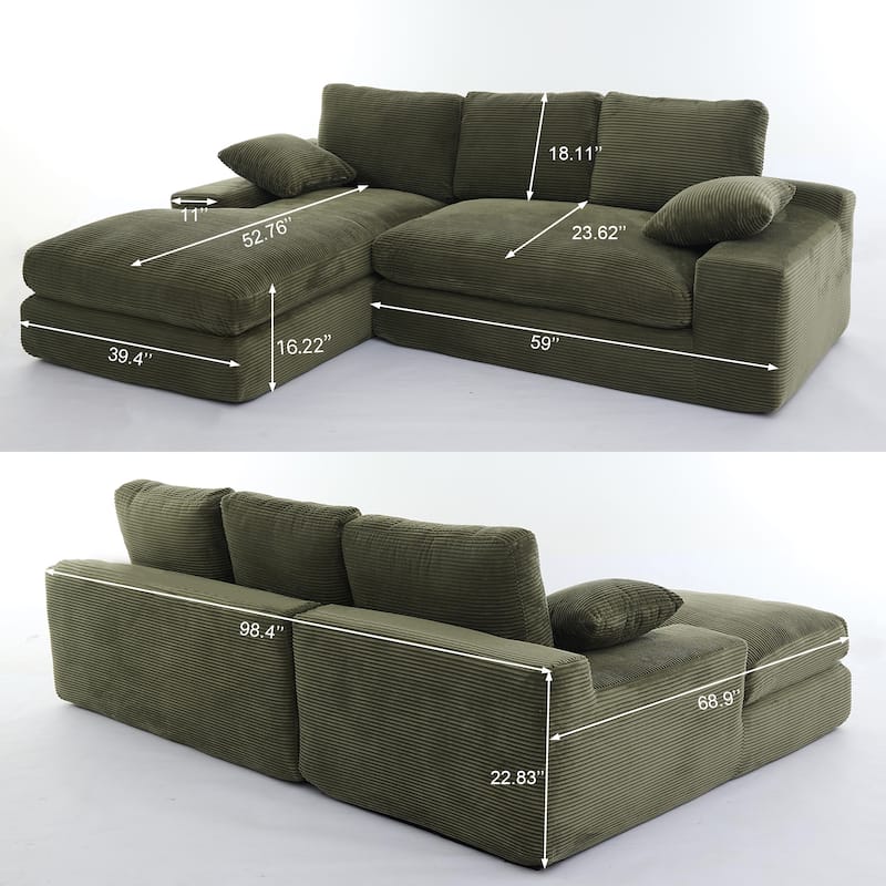 99*69" Modular L-Shape Sectional Living Room Sofa & Chaise