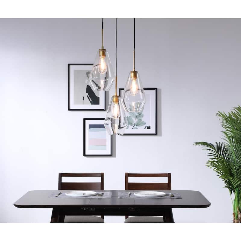 Gerald 3-light Modern Elongated Glass Hanging Pendant