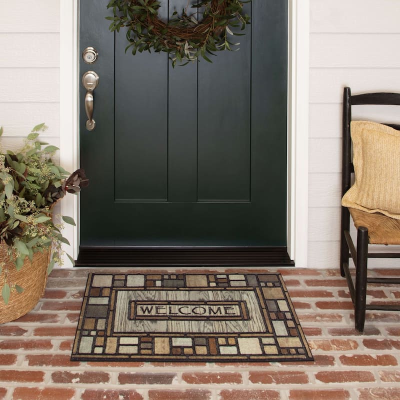 Mohawk Home Welcome Drifted Nature All Weather Recycled Rubber Door Mat
