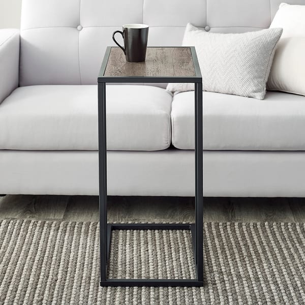 slide 4 of 9, Middlebrook 20-inch Urban Industrial Asymmetrical C Side Table Grey Wash