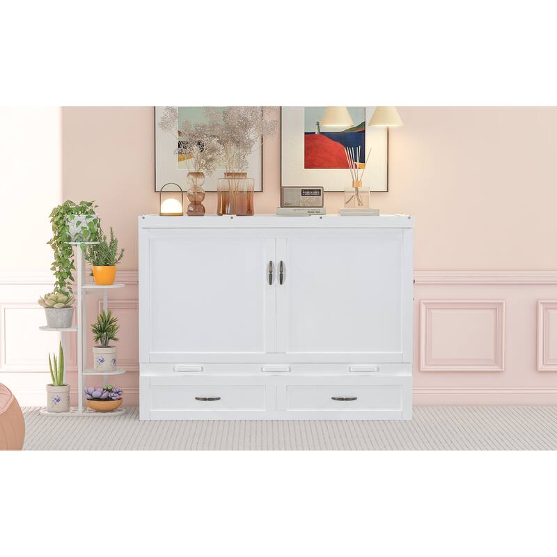 Space-Saving Murphy Bed with USB Ports & Drawers