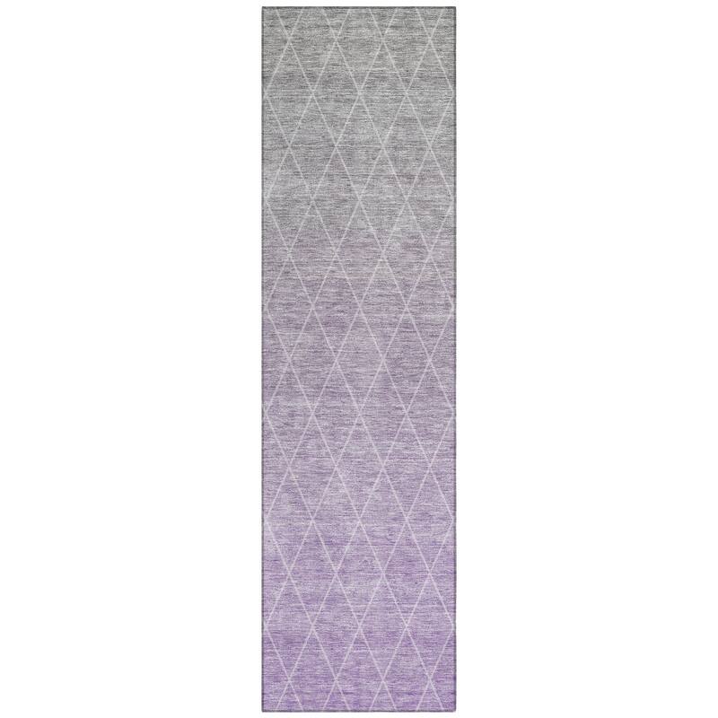 Machine Washable Indoor/ Outdoor Ombre Trellis Chantille Rug