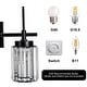 preview thumbnail 24 of 103, Modern Black 1/2/3/4/5-Light Bathroom Crystal Vanity Light Wall Sconces