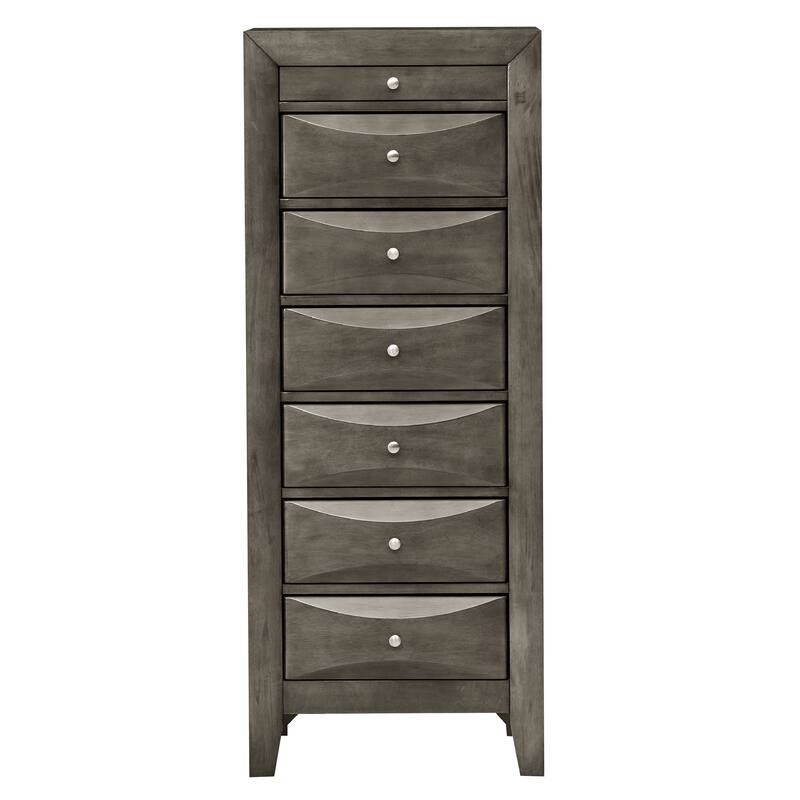 7-Drawer Wooden Lingerie Chest - 58" - Gray