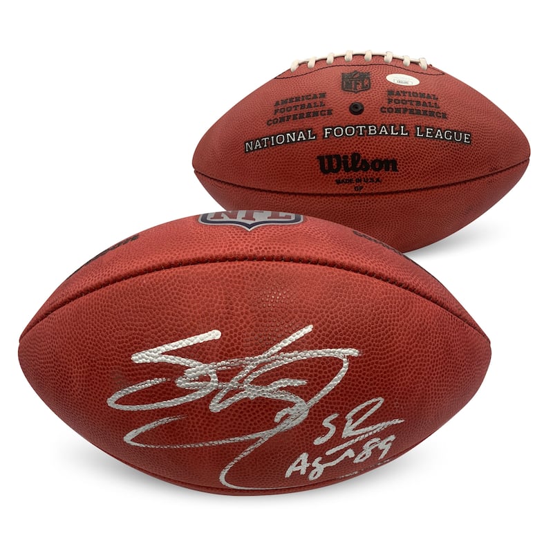 Steve Smith Sr Autographed NFL Duke Authentic Signed Game Football JSA COA - 8' x 11'