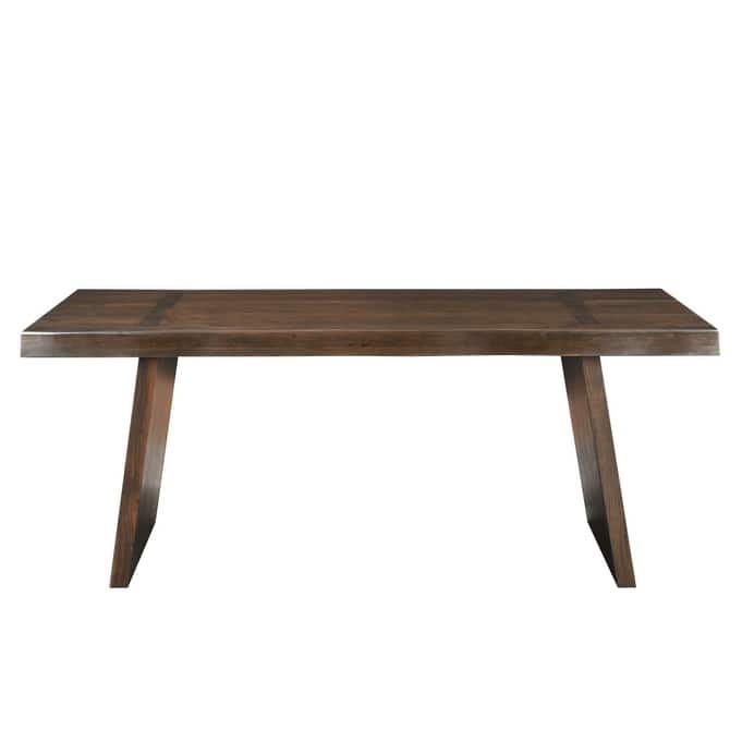 HomeRoots 75" Dark Brown Solid Wood Live Edge Dining Table - 75.00 in. x 30.00 in. x 38.00 in.