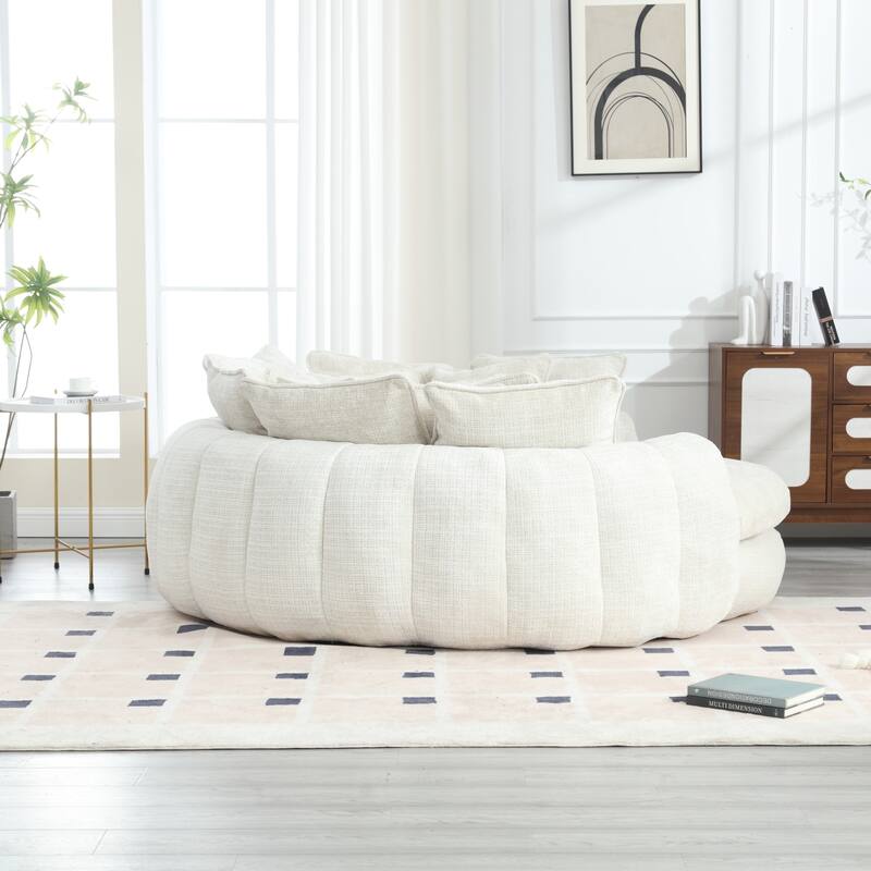 Comfortable Oversized Double Loaf High Back Round Sofa Bed with Armrests