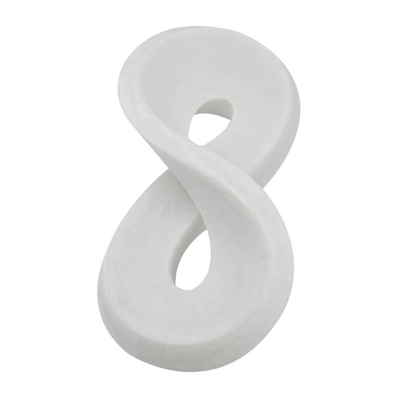 Sagebrook Home's 17-inch Infinity Decor Bowl in White Resin - Chic Modern Home Accent Piece, Decorative Objects - 17" x 9" x 6"