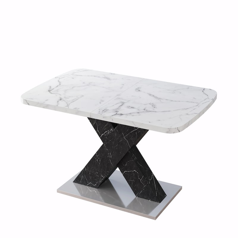 Modern Square Dining Table with Stretchable Design