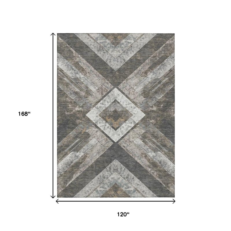 HomeRoots Geometric Transitional Rectangle Outdoor Rug
