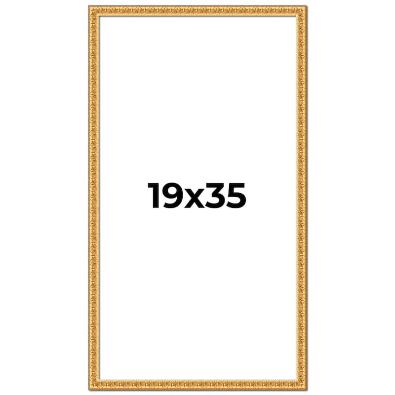19x35 Frame Gold Real Wood Picture Frame Width 1 inches | Interior