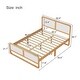 preview thumbnail 4 of 6, Queen Size Solid Wood Platform Bed with White Headboard, Modern Design, No Box Spring Required