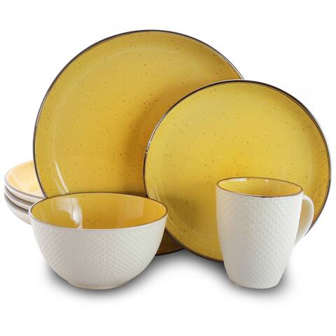 Elama Mellow-Yellow 16-Piece Dinnerware Set
