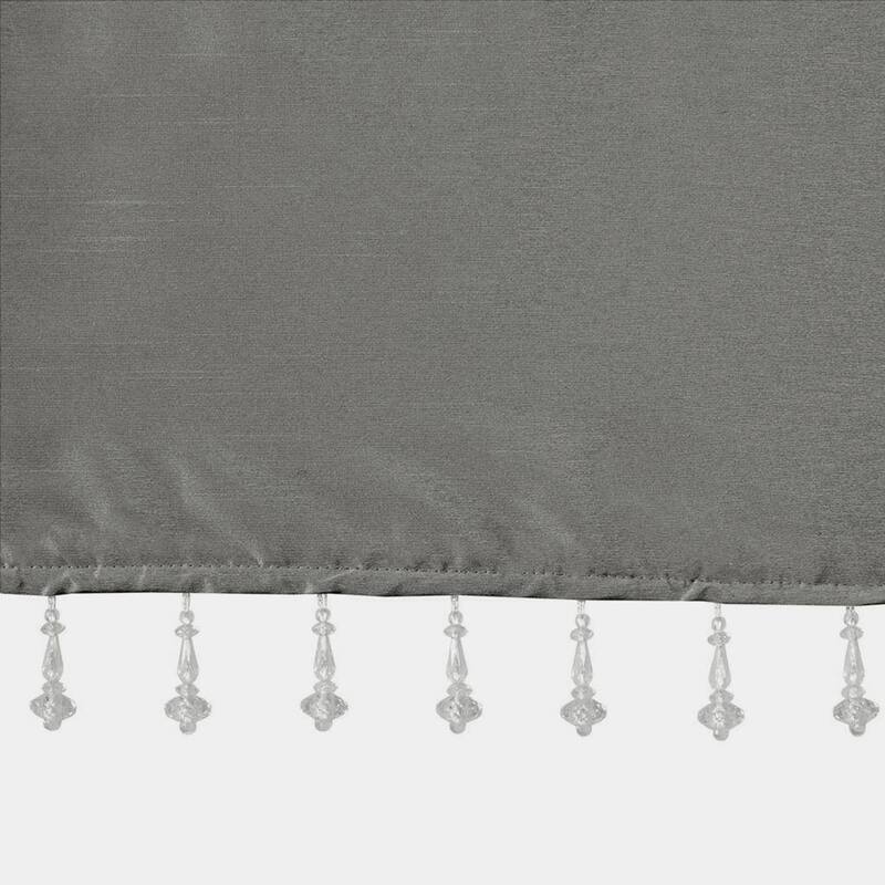 Madison Park Natalie Lightweight Faux Silk Valance with Beads - 50x26"