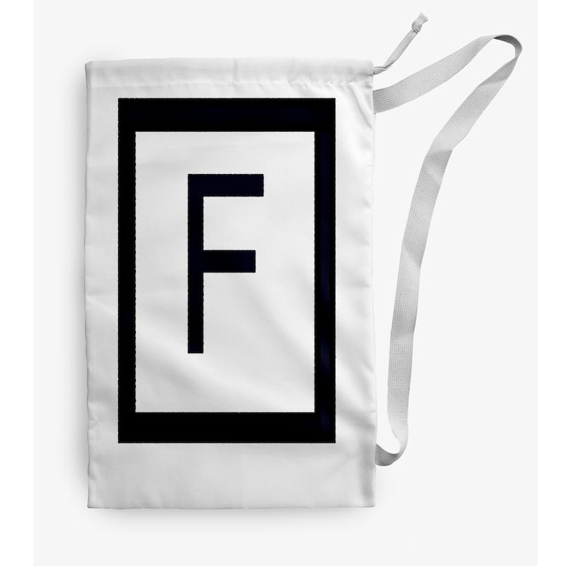 Modern Monogram Laundry Bag - 18" x 29" - White/Black