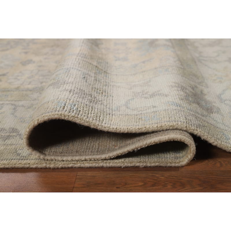 Earth Tone Oushak Indian Area Rug Handmade Bedroom Wool Carpet - 6'2" x 8'8"